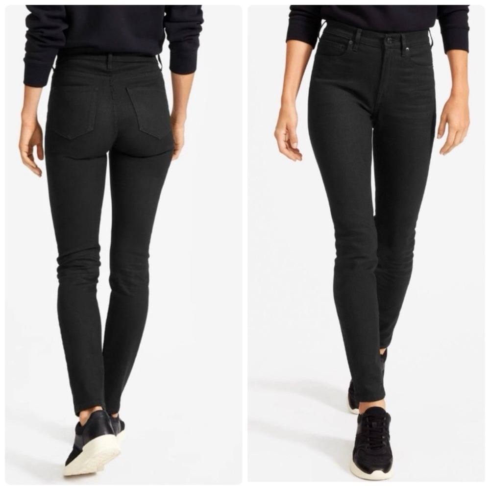 Everlane The Way-High Skinny Jeans Size 25 Ankle Black High Rise Cotton Blend
